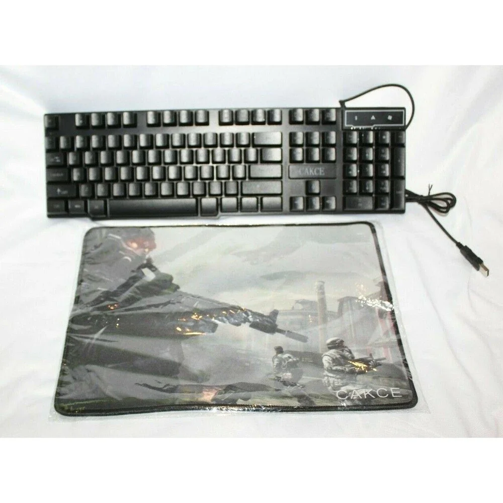 Computer Desktop Gaming Keyboard and Pad Led Light Backlit Colorful Black NEW